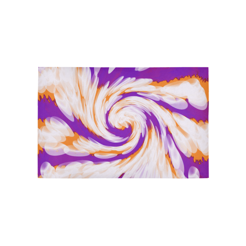 Purple Orange Tie Dye Swirl Abstract Area Rug 5'x3'3''