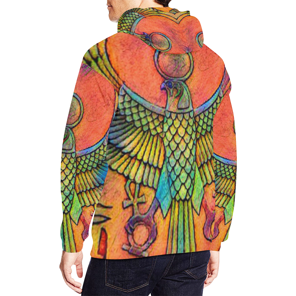 Hieroglyphs II All Over Print Hoodie for Men/Large Size (USA Size) (Model H13)