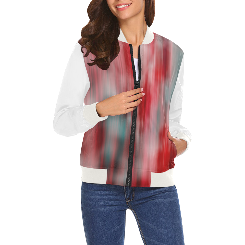 Flowers All Over Print Bomber Jacket for Women (Model H19)