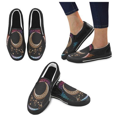 Arabian Night Mandala Slip-on Canvas Shoes for Kid (Model 019)