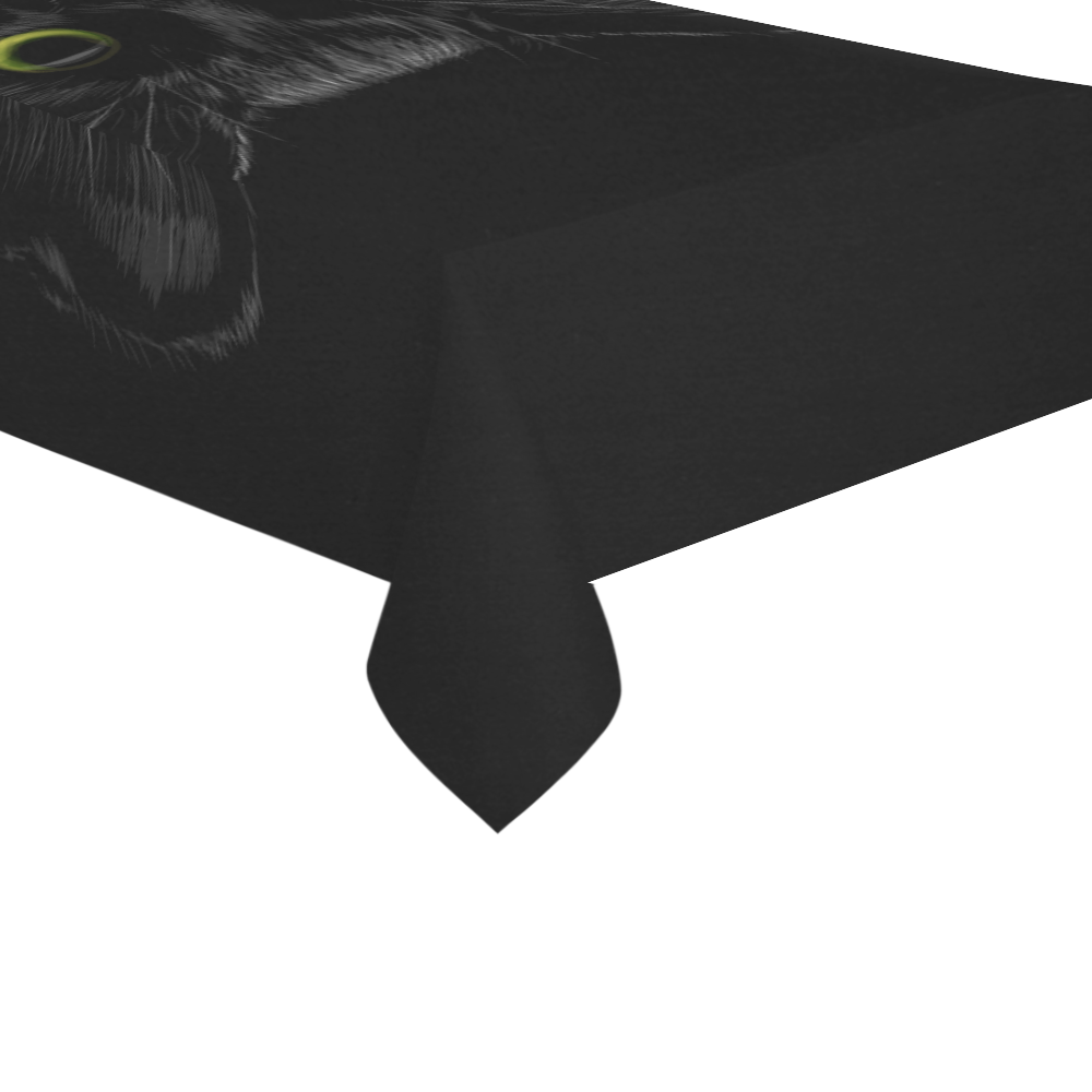 Black Cat Cotton Linen Tablecloth 60"x120"
