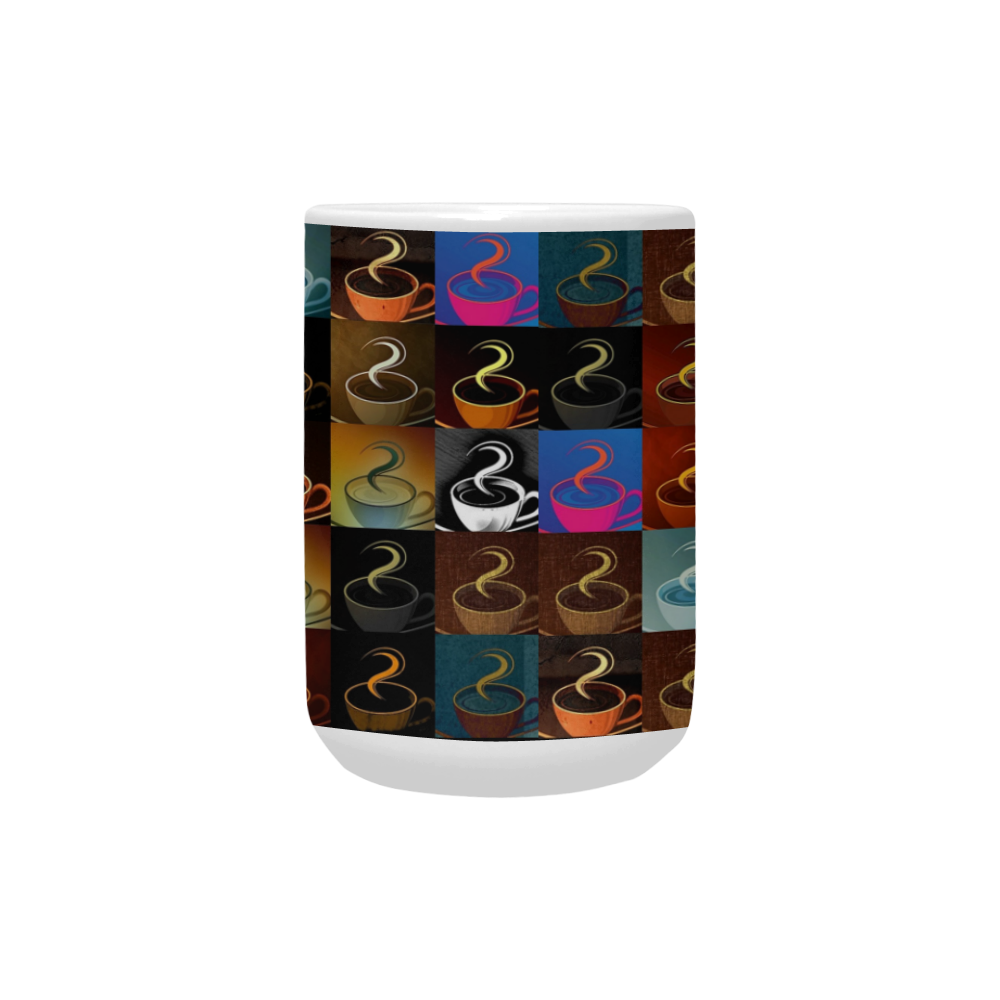 coffee cup montage Custom Ceramic Mug (15OZ)