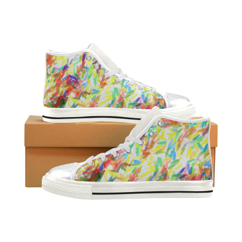 Colorful brush strokes Women's Classic High Top Canvas Shoes (Model 017)