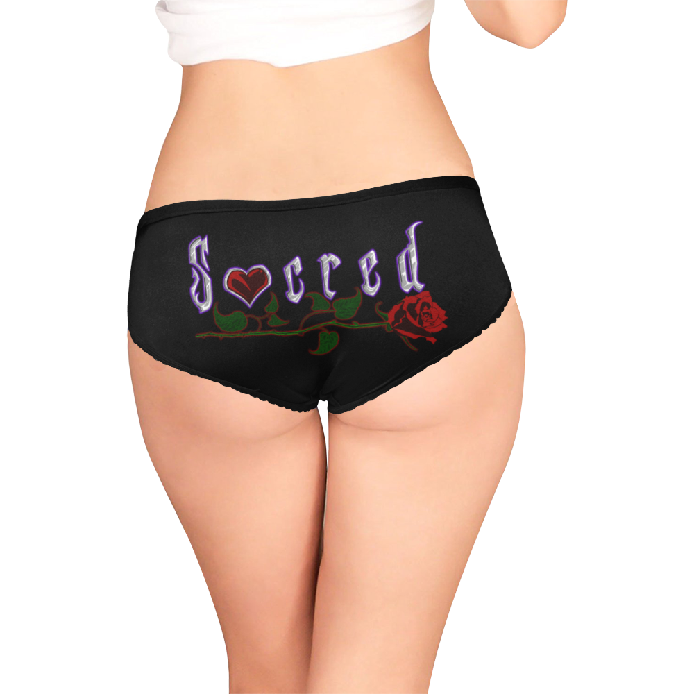 "Sacred" Logo Women's Underwear Style 2 Women's All Over Print Girl Briefs (Model L14)