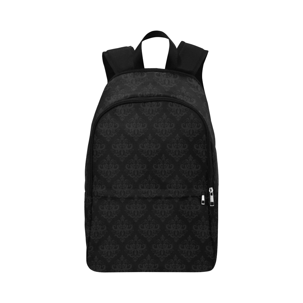 Black on Black Pattern Fabric Backpack for Adult (Model 1659)