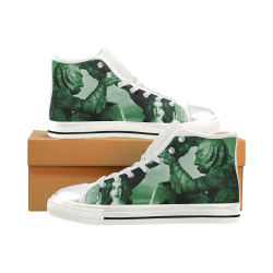 creature green painting Women's Classic High Top Canvas Shoes (Model 017)