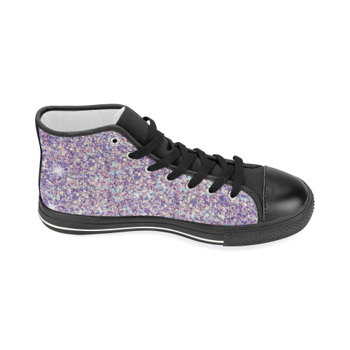 purple haze glitter women Shoes Women's Classic High Top Canvas Shoes (Model 017)
