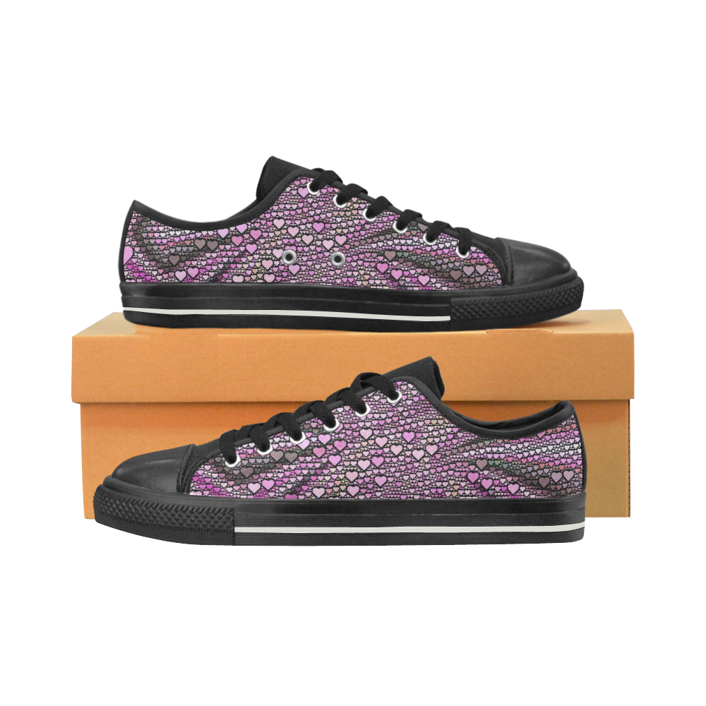 hearts everywhere C by JamColors Women's Classic Canvas Shoes (Model 018)