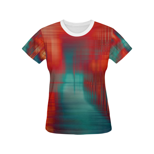 lines All Over Print T-shirt for Women/Large Size (USA Size) (Model T40)