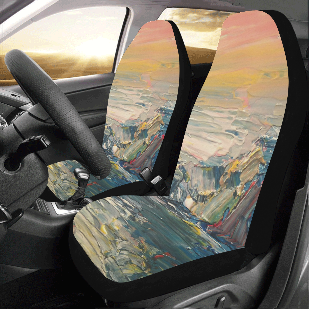 Mountains painting Car Seat Covers (Set of 2)