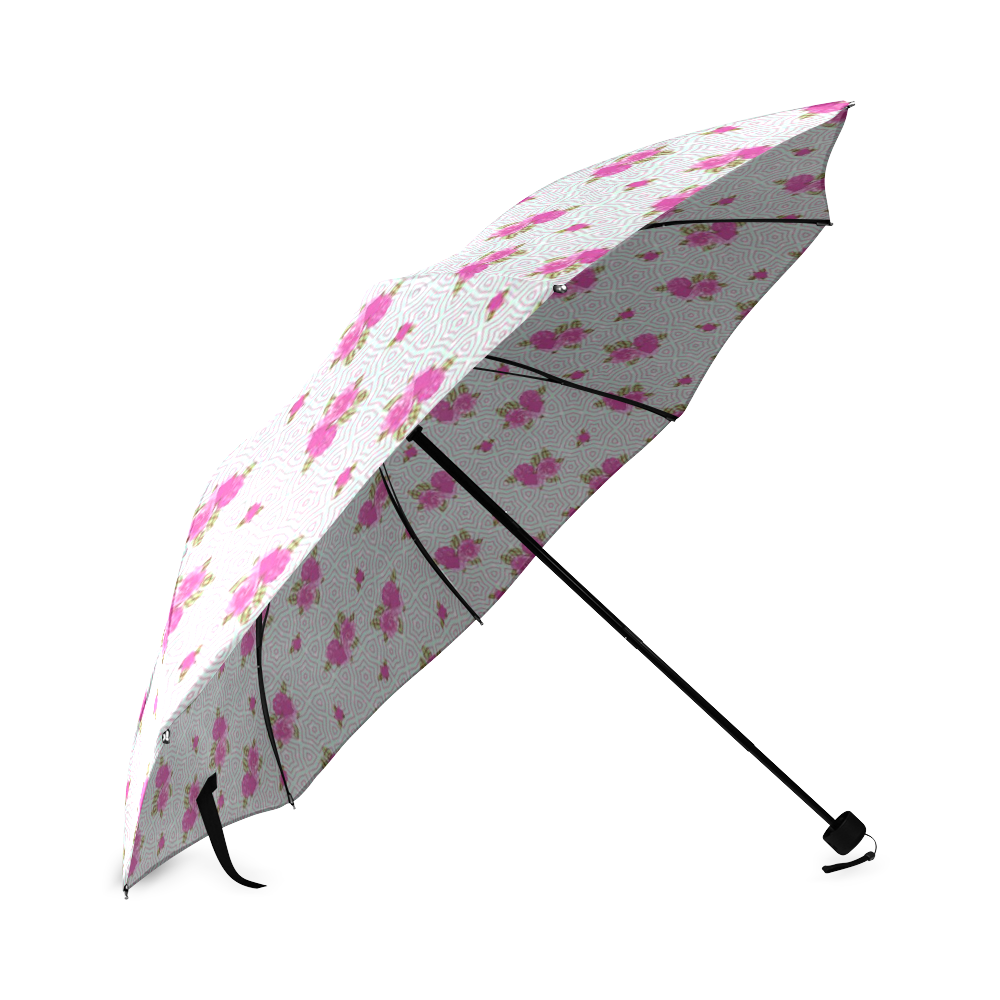 Roses and Pattern 1B by JamColors Foldable Umbrella (Model U01)