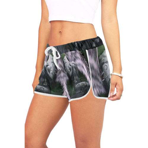 purple angle Women's All Over Print Relaxed Shorts (Model L19)