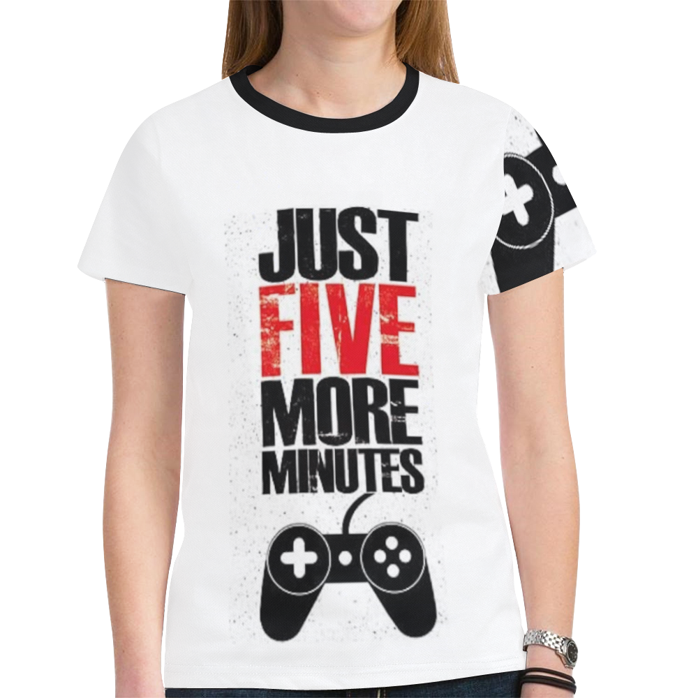 just five more minutes gamer New All Over Print T-shirt for Women (Model T45)