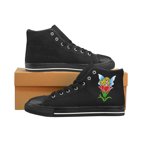 Pixie in a flower ss Men’s Classic High Top Canvas Shoes /Large Size (Model 017)
