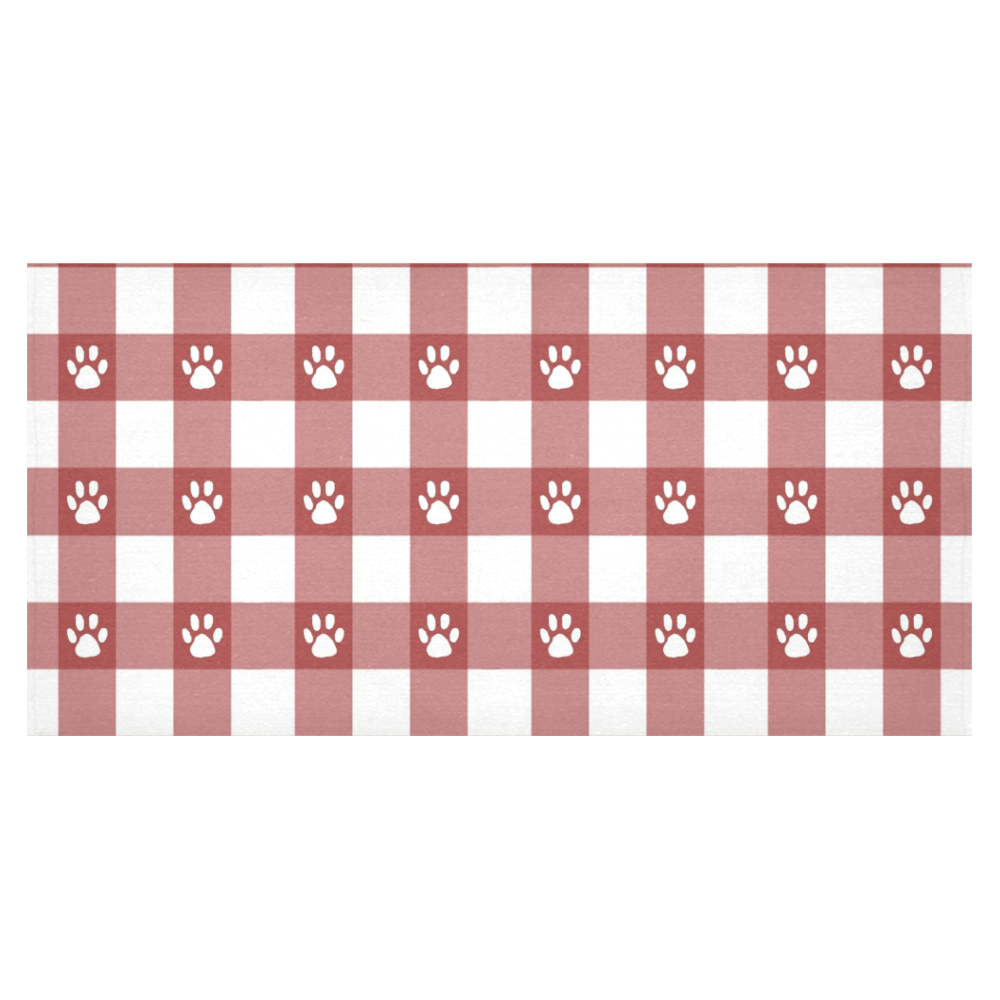 Plaid and paws Cotton Linen Tablecloth 60"x120"