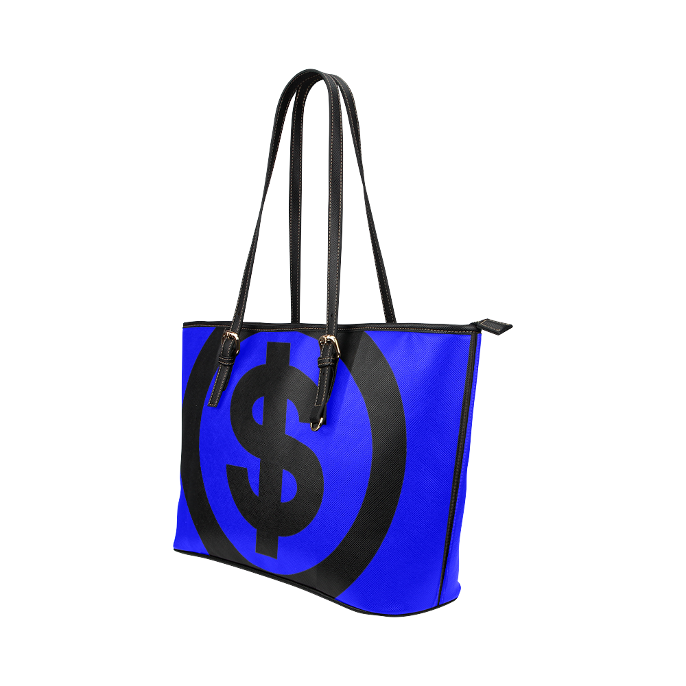 DOLLAR SIGNS 2 Leather Tote Bag/Large (Model 1651)