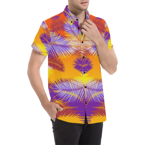Tropical summer pop art Men's All Over Print Short Sleeve Shirt/Large Size (Model T53)
