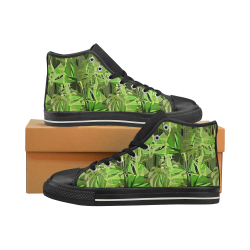 Tropical Jungle Leaves Camouflage Men’s Classic High Top Canvas Shoes (Model 017)