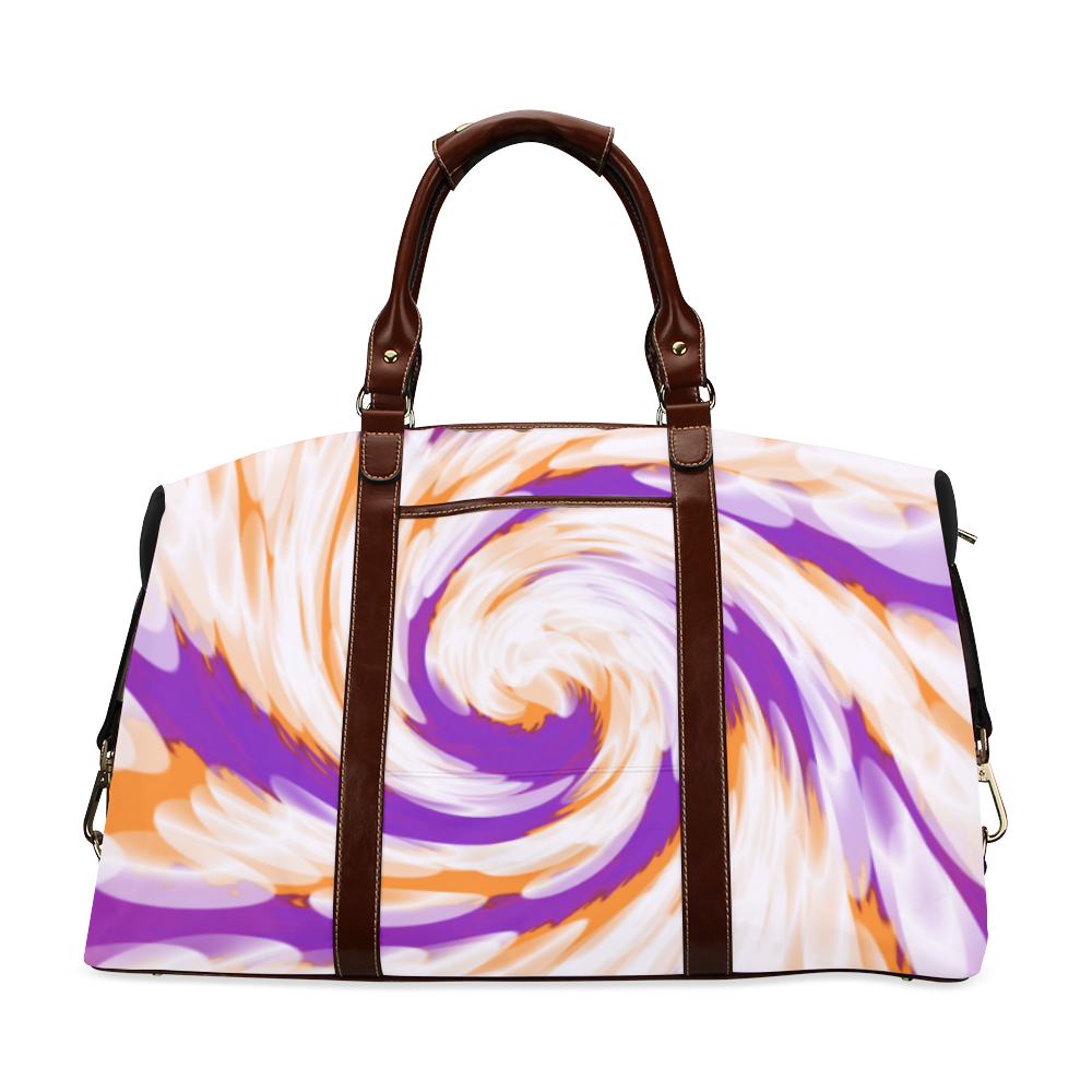 Purple Orange Tie Dye Swirl Abstract Classic Travel Bag (Model 1643) Remake
