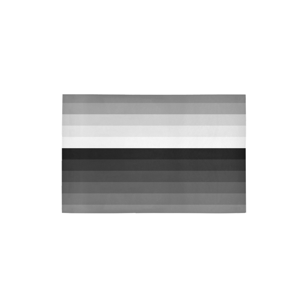 White, black, gray multicolored stripes Area Rug 2'7"x 1'8‘’
