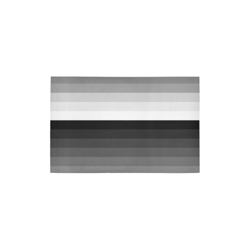 White, black, gray multicolored stripes Area Rug 2'7"x 1'8‘’