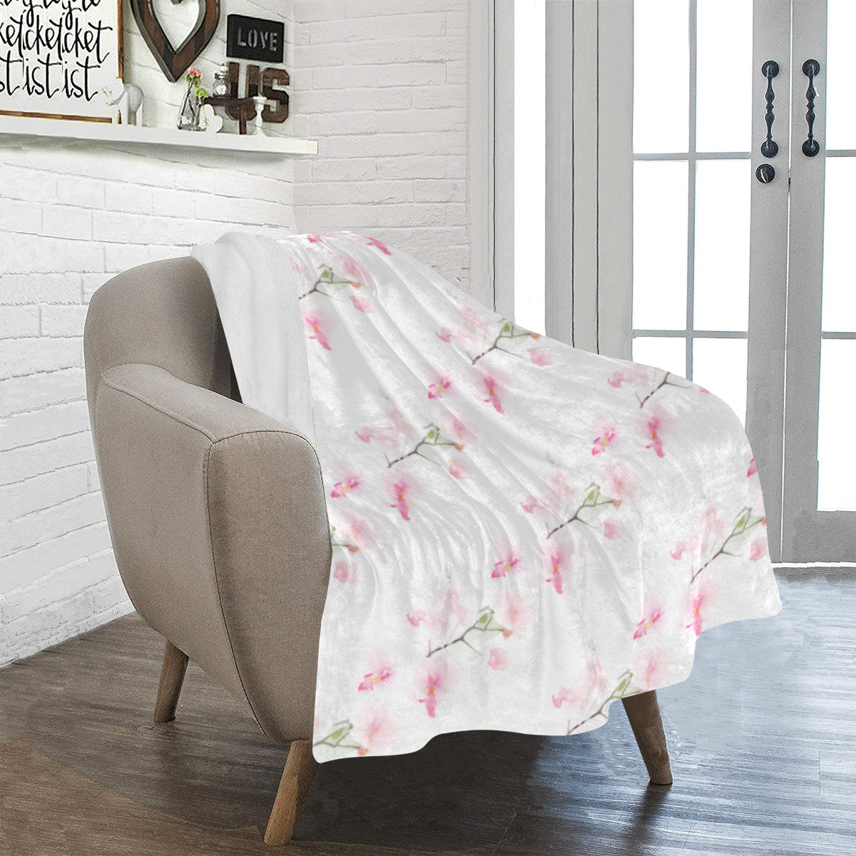 Pattern Orchidées Ultra-Soft Micro Fleece Blanket 30''x40''