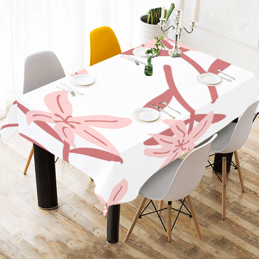 Fantasy flowers Cotton Linen Tablecloth 60"x 84"