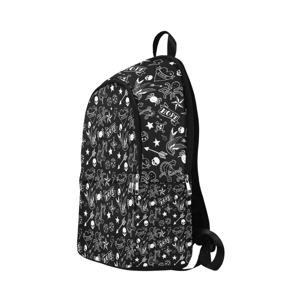 Black tattoo print backpack Fabric Backpack for Adult (Model 1659)