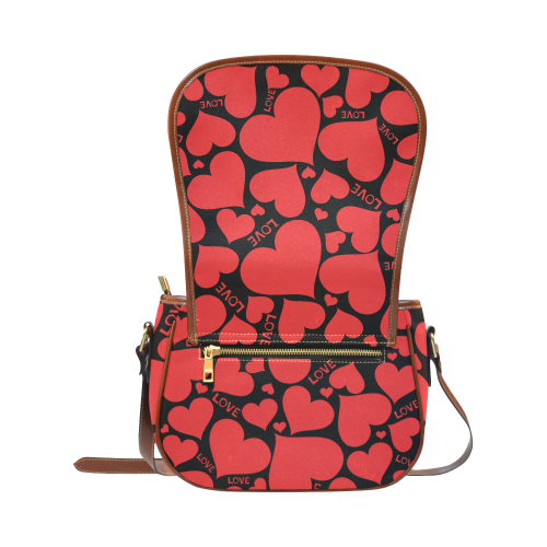 Love Red Hearts Saddle Bag/Large (Model 1649)