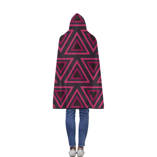 Tribal Ethnic Triangles Flannel Hooded Blanket 40''x50''