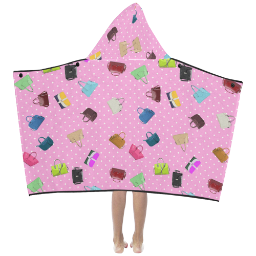 Little Purses and Pink Polka Dots Kids' Hooded Bath Towels