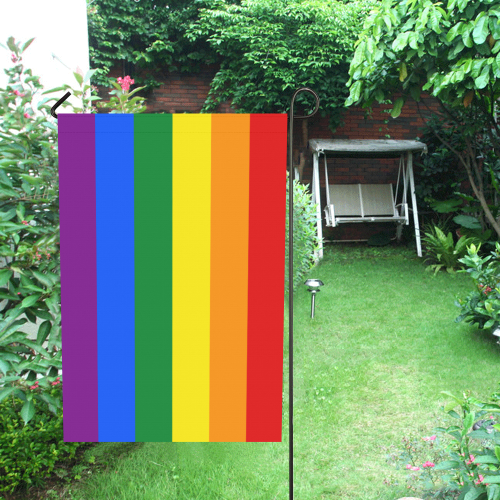 1280px-Gay_Pride_Flag.svg Garden Flag 28''x40'' （Without Flagpole）