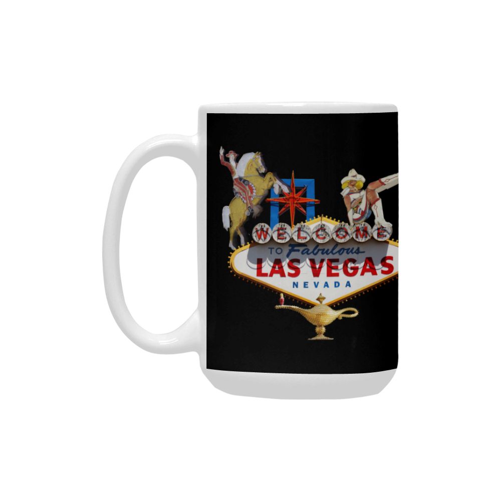 Las Vegas Welcome Sign On Black Custom Ceramic Mug (15OZ)
