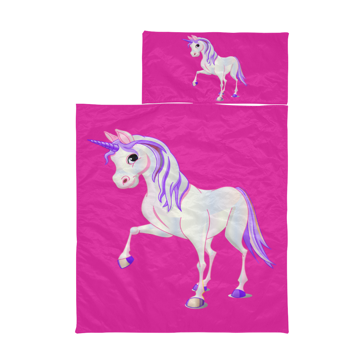 Pretty Purple Unicorn Hot Pink Kids' Sleeping Bag