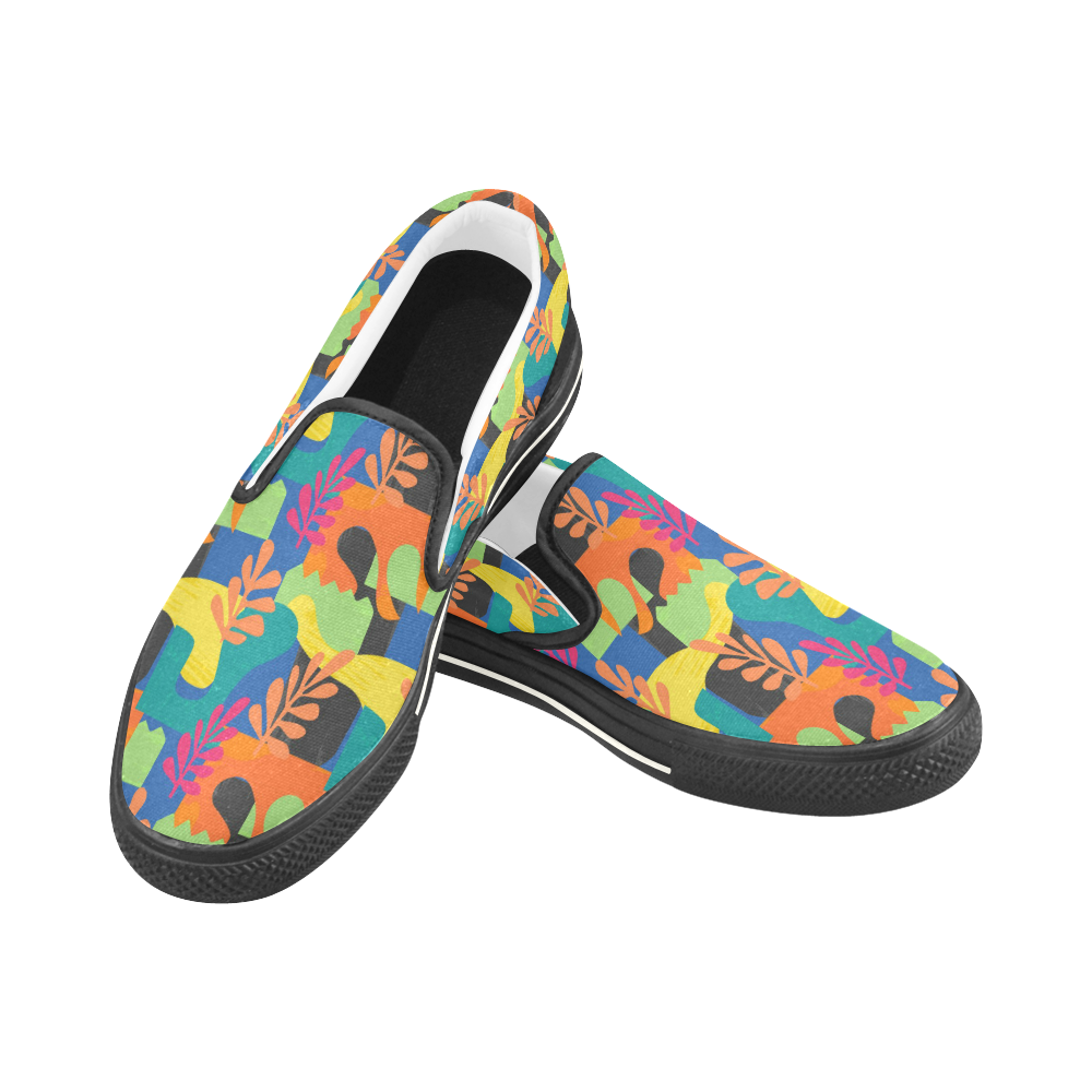 Abstract Nature Pattern Women's Slip-on Canvas Shoes/Large Size (Model 019)