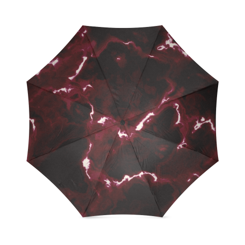 Red Marble - white black pattern customize Foldable Umbrella (Model U01)