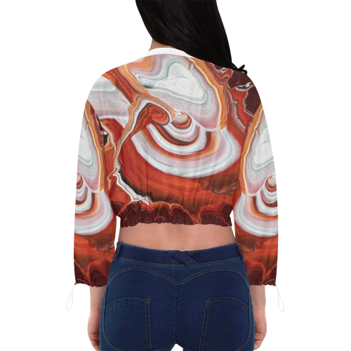 Creepy Clown Gets His Face Smushed 1 Cropped Chiffon Jacket for Women (Model H30)