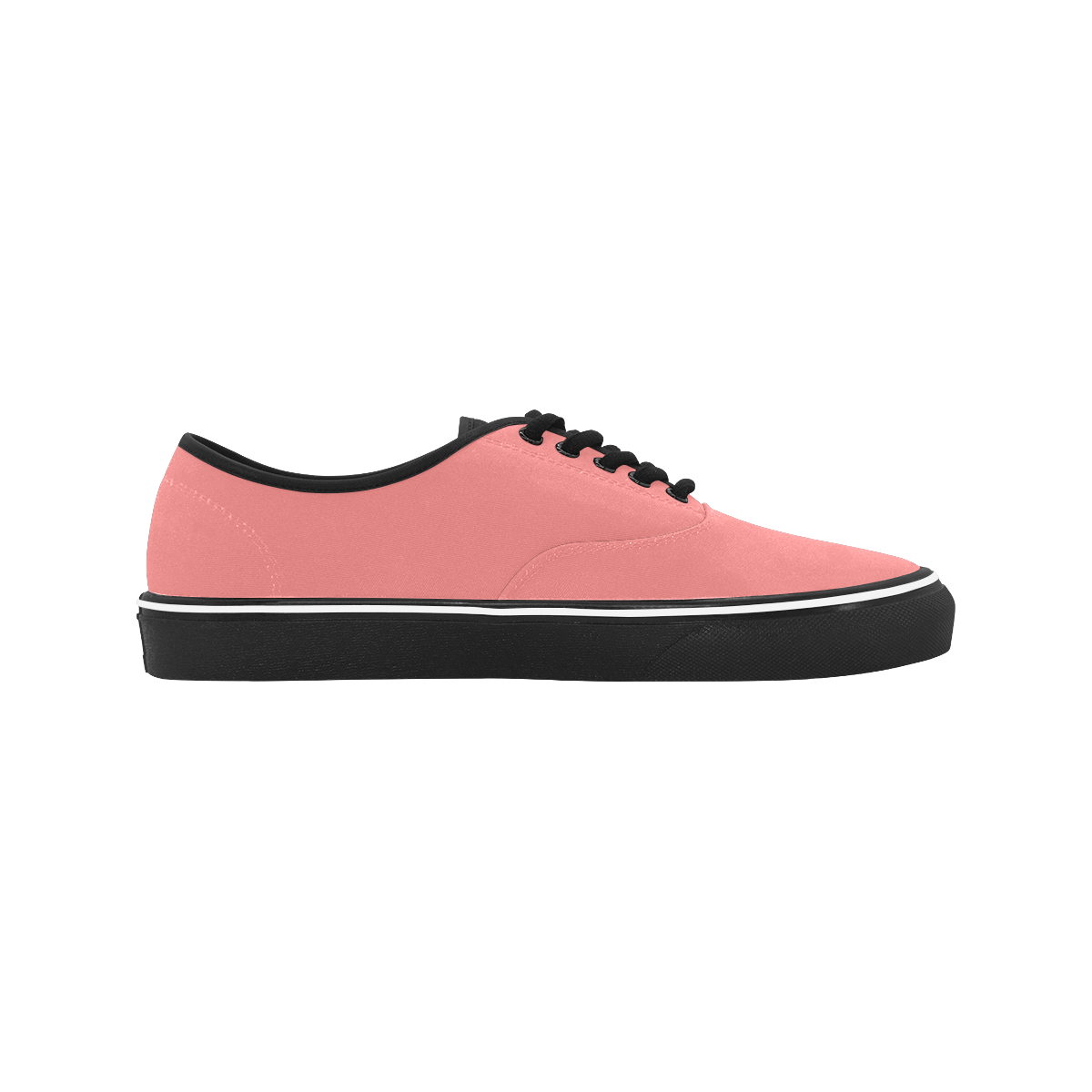 color light coral Classic Men's Canvas Low Top Shoes (Model E001-4)