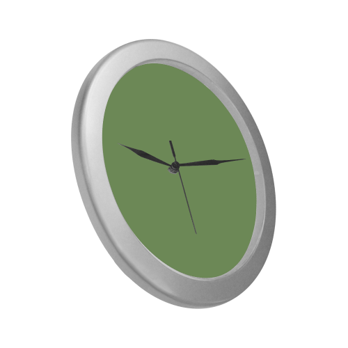color asparagus Silver Color Wall Clock