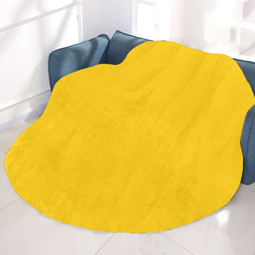 color mango Circular Ultra-Soft Micro Fleece Blanket 60"