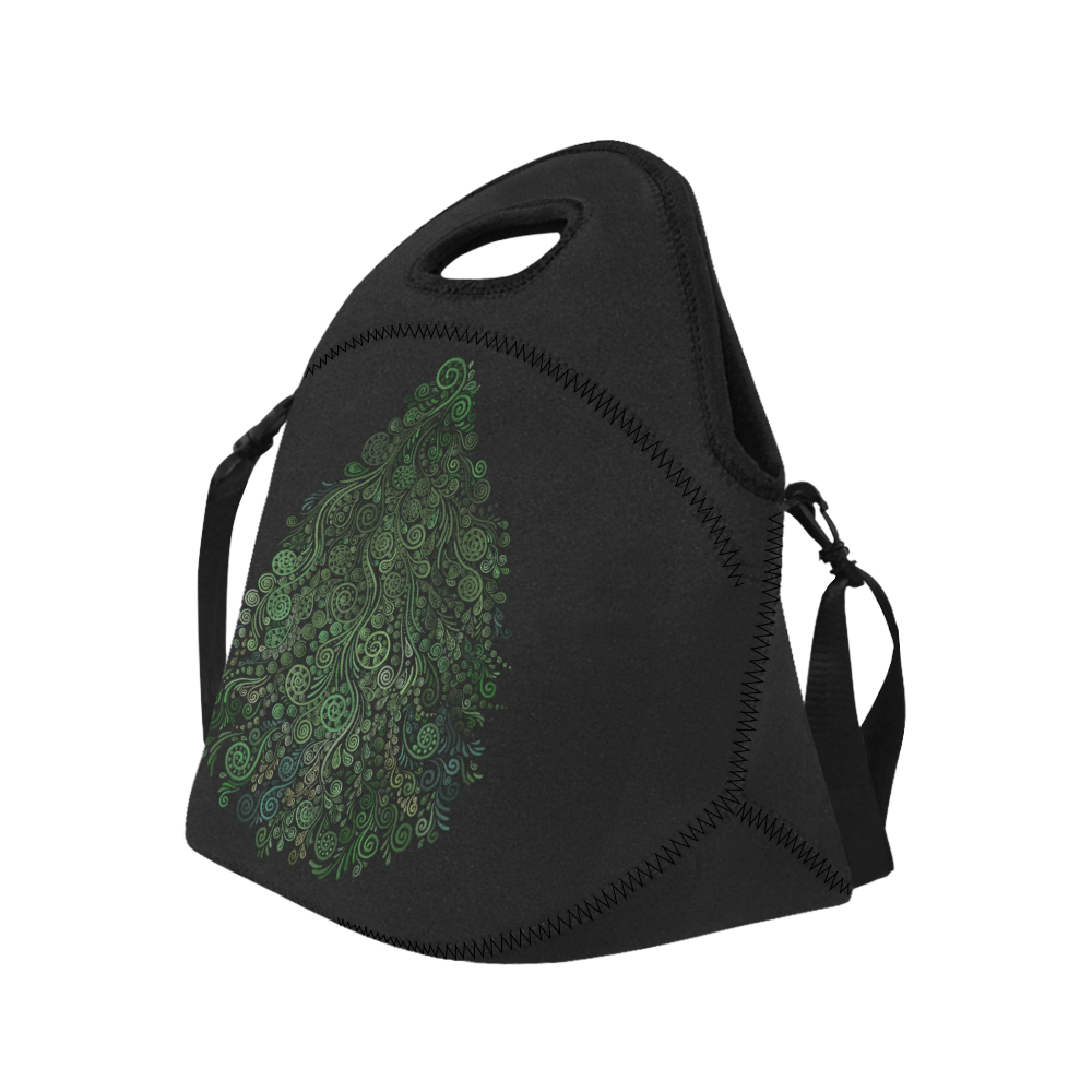 3D Psychedelic Abstract Fantasy Tree Greenery Neoprene Lunch Bag/Large (Model 1669)