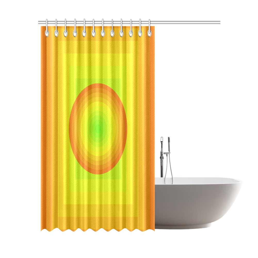 Golden orange multicolored multiple squares Shower Curtain 72"x84"