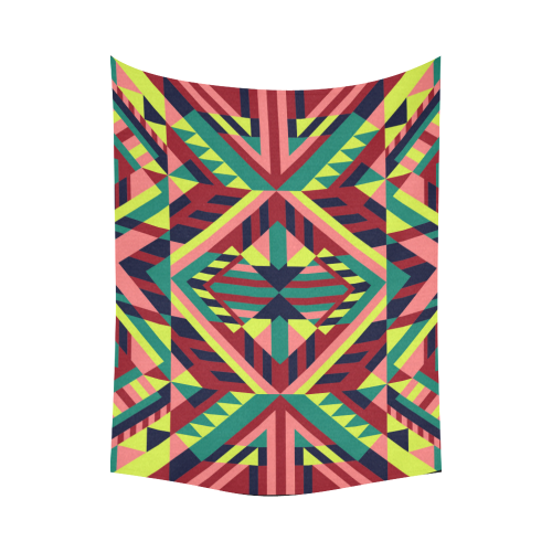 Modern Geometric Pattern Cotton Linen Wall Tapestry 80"x 60"