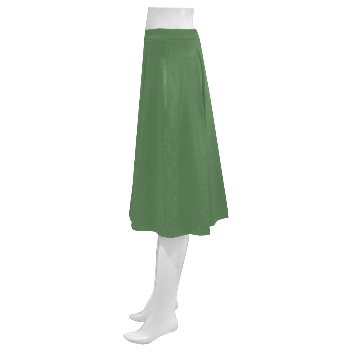 color artichoke green Mnemosyne Women's Crepe Skirt (Model D16)
