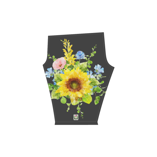 Fairlings Delight's Sunflower Bouquets 53086B1 Women's Low Rise Capri Leggings (Invisible Stitch) (Model L08)