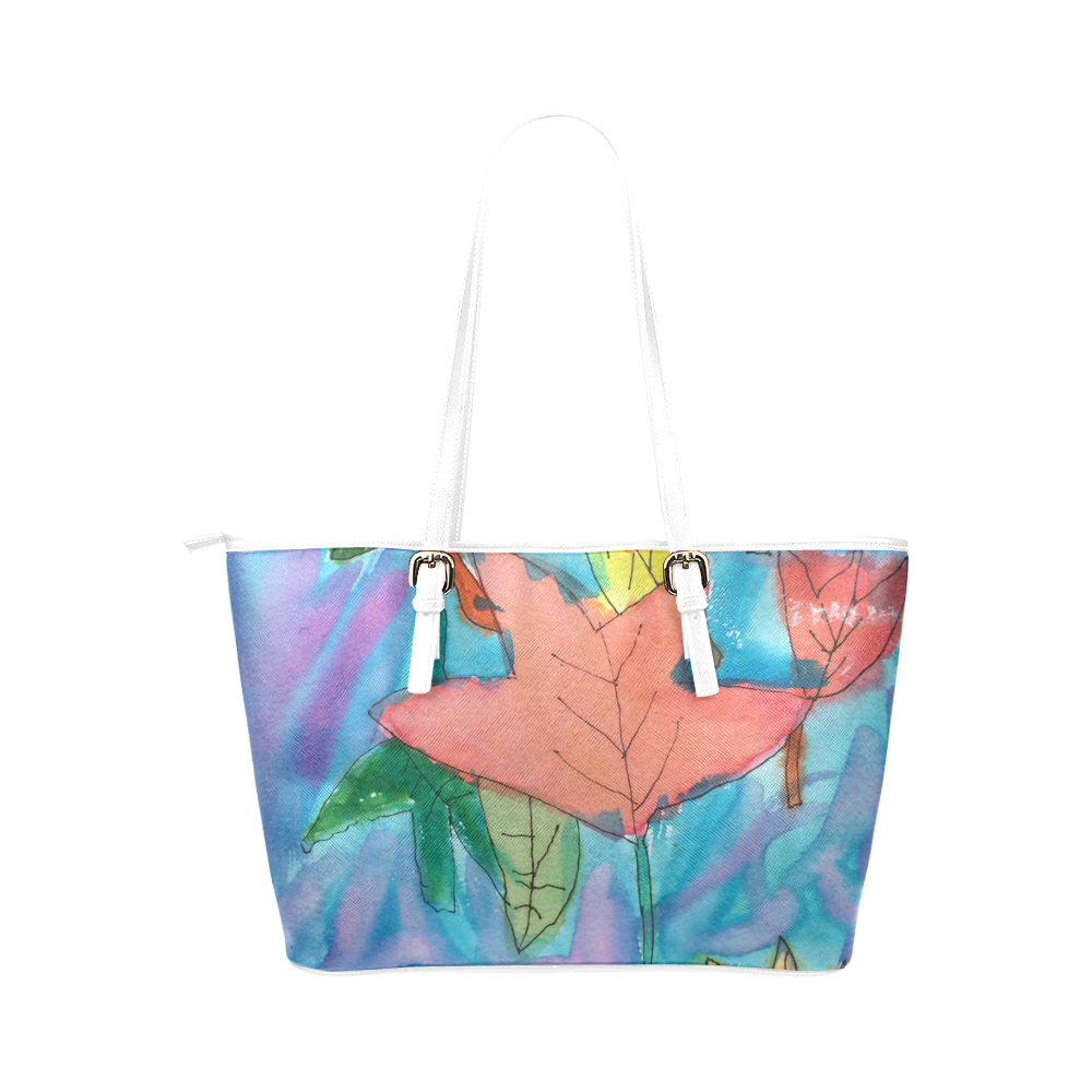 Playful Water Leather Tote Bag/Large (Model 1651)