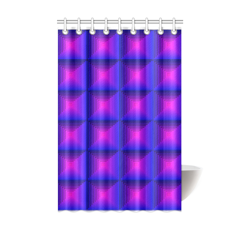 Purple pink multicolored multiple squares Shower Curtain 48"x72"