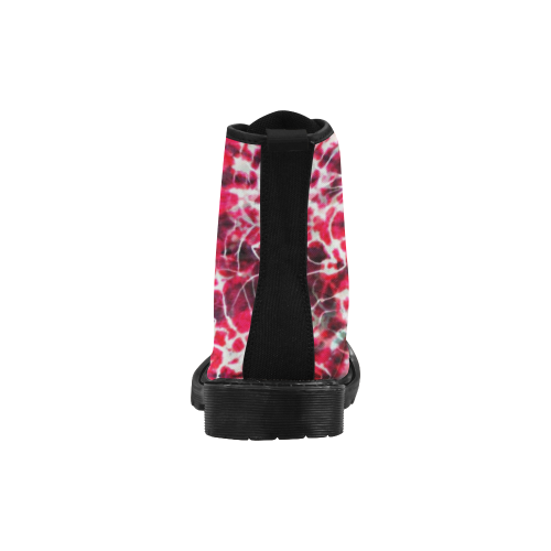 Pink Tie Dye Martin Boots for Women (Black) (Model 1203H)