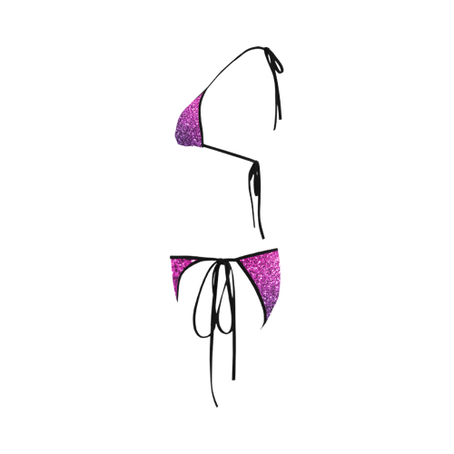 Beautiful Purple Pink Ombre glitter sparkles Custom Bikini Swimsuit