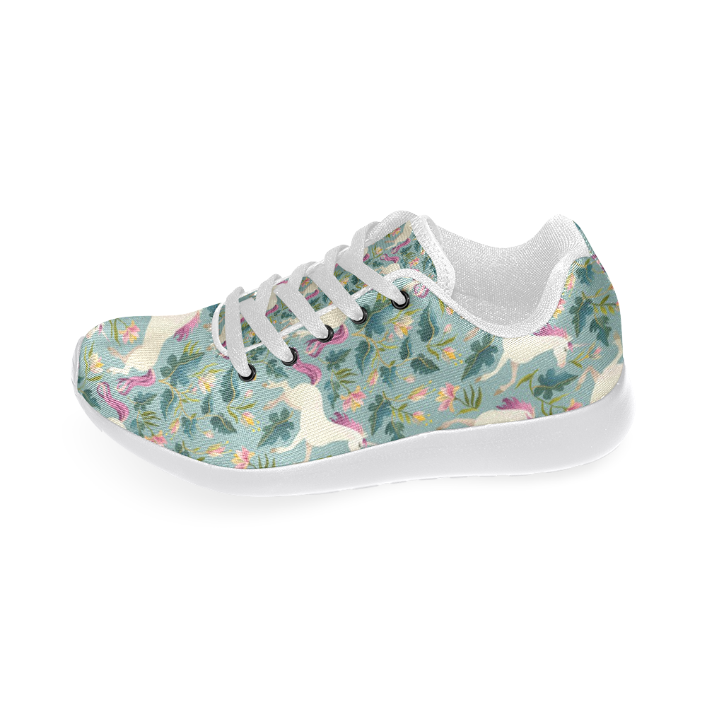 Floral Unicorn Pattern Men’s Running Shoes (Model 020)